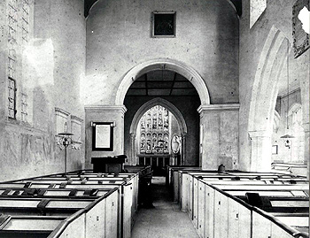 The interior of cardington church looking east before restoration [Z50/24/48]